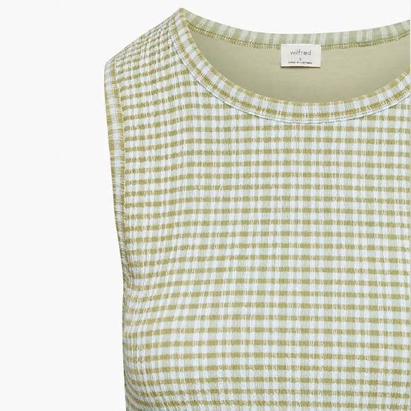 🏷️ SOLD • WILFRED • Verona Seersucker Midi Dress in Hayward Htw Bl/Scin Gr • M - Picture 13 of 14